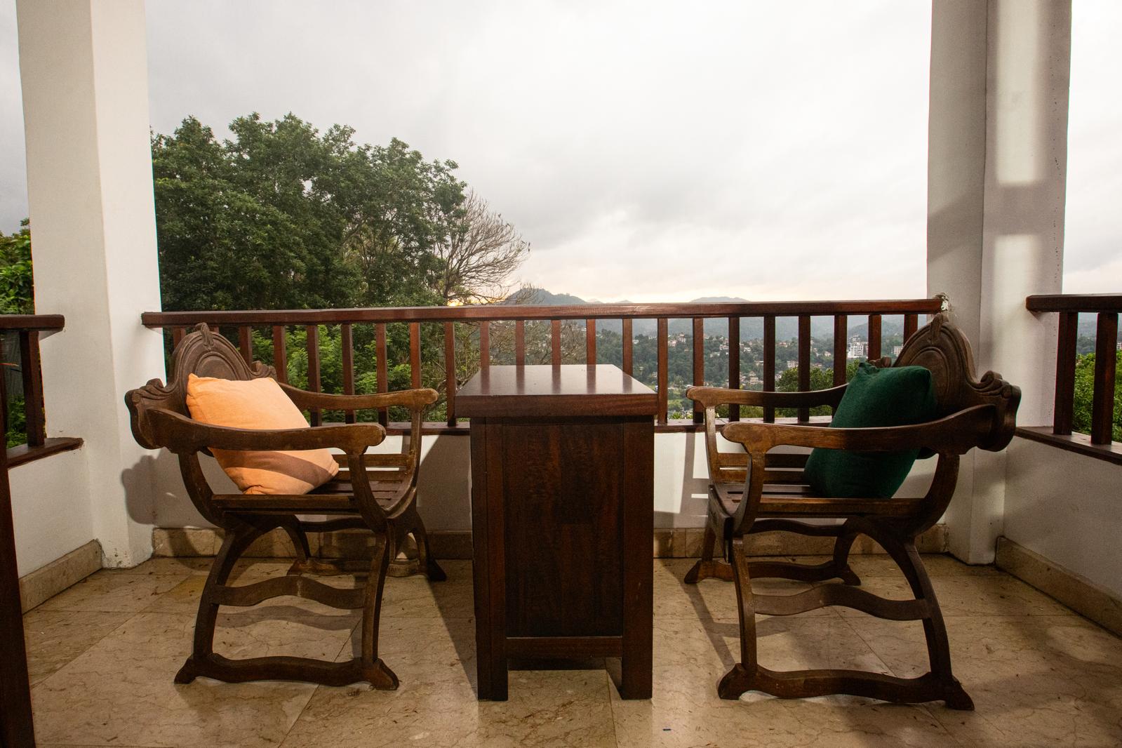Private balcony with stunning hill views